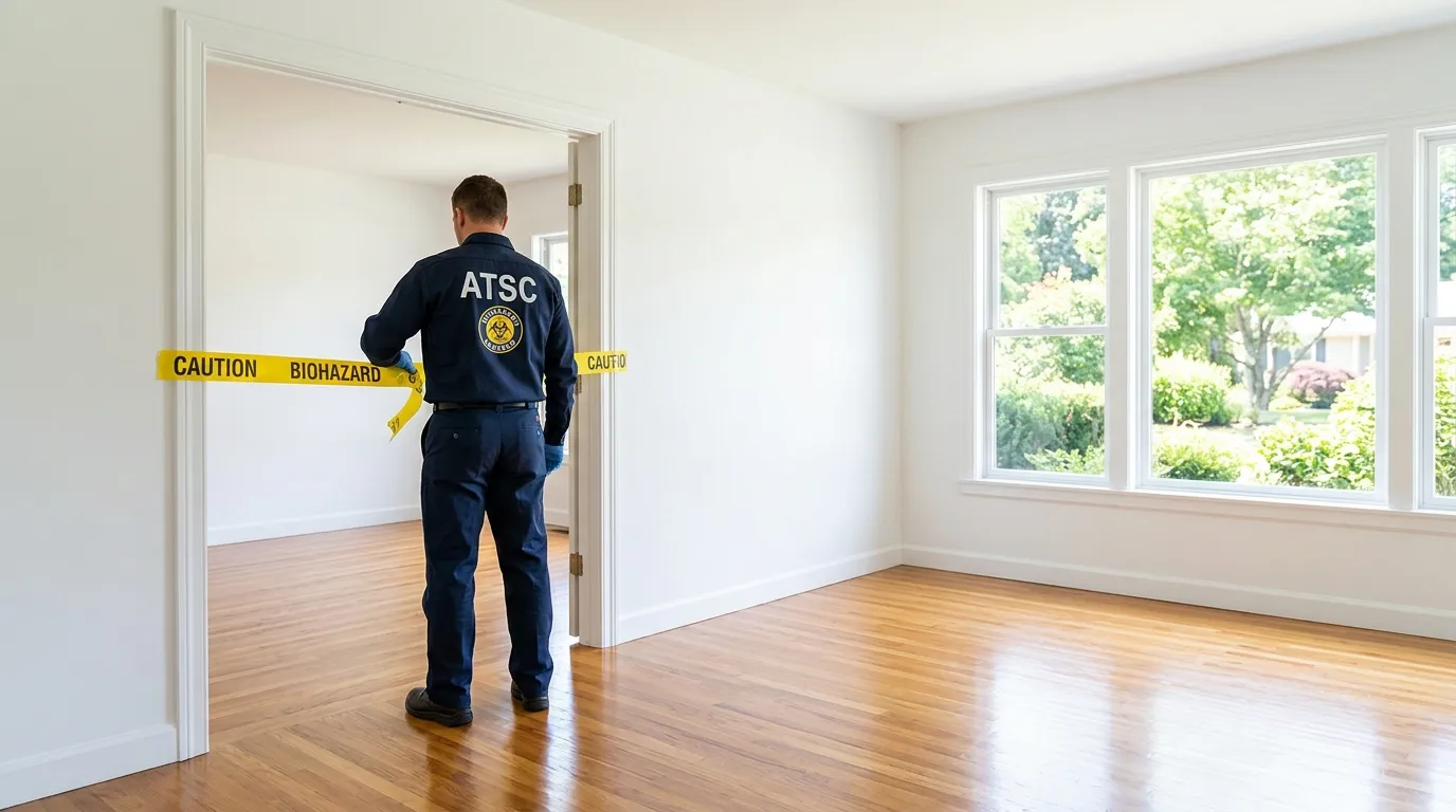 Certified biohazard cleanup crew performing Crime Scene Cleanup in Triangle